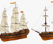 PS 184561-NAVE SPAGNOLA VELIERO vele aperte copia