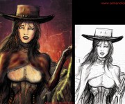 R. Blackbird - Character design for the steampunk/western graphic novel 