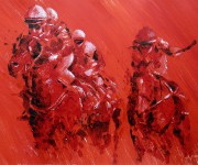 cavalli su rosso