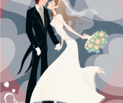 illustrazione cartolina matrimoniale