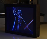 Darth Vader fluorescent painting and frame.