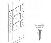 porta poster per vetrine multiplo
