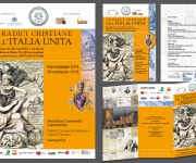 PONTIFICIA UNIVERSITA' LATERANENSE, Mostra libraria “Le radici cristiane dell'Italia unita”: Locandina, invito, programma e allestimento