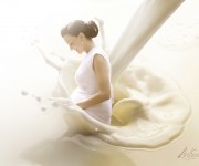 pregnant woman in milk
