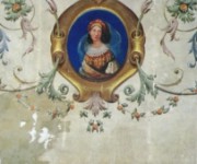 restauro decoro su soffitto in tela con carta di supporto 005.