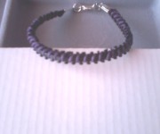 bracciale cerniera nera con cordoncino viola