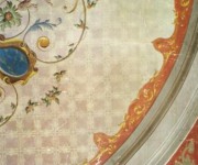 restauro decoro su soffitto in tela con carta di supporto 002.