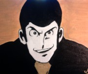 LupinIII - Acrilico su cartone telato 24x18 cm