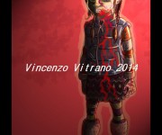 Illustrazione con colorazione digitale di bambina zombie