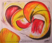 singulti dell'io - materico  e acrilico su tela cm 100x120