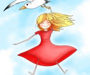 Seagull and girl