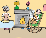 illustrazione per la festa dei nonni. casa editrice Myboo