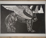 Linoleografia sfinge