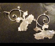 orecchini peonia giapponese in argento
