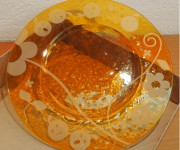 vetrofusione - piatto da portata locoroco giallo