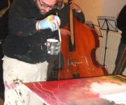 De Rubeis Arte with music jazz - live painting