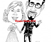 Caricature bianco e nero per sposi