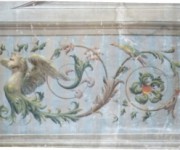 restauro decoro su soffitto in tela con carta di supporto 007.