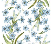 carta decoupage con fiori azzurri